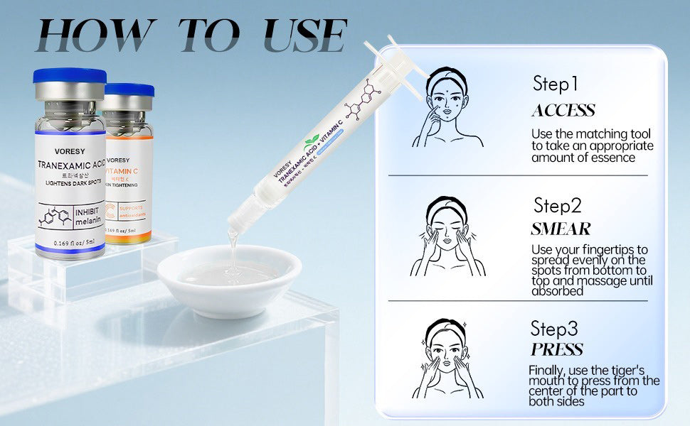 Tranexamic Acid + Golden Vitamin C Brightening Serum for Hyperpigmentation, Hydration & Anti-Aging