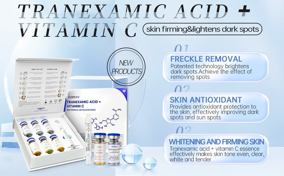 Tranexamic Acid + Golden Vitamin C Brightening Serum for Hyperpigmentation, Hydration & Anti-Aging