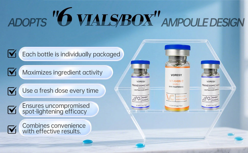 Tranexamic Acid + Golden Vitamin C Brightening Serum for Hyperpigmentation, Hydration & Anti-Aging