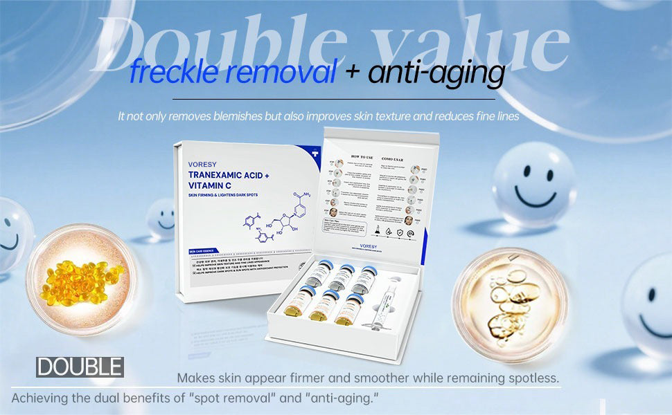 Tranexamic Acid + Golden Vitamin C Brightening Serum for Hyperpigmentation, Hydration & Anti-Aging