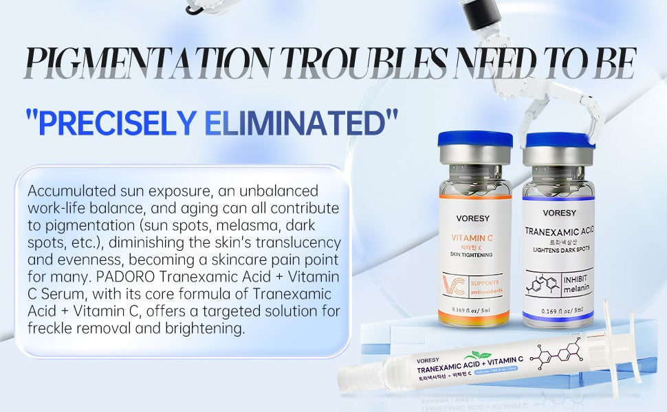 Tranexamic Acid + Golden Vitamin C Brightening Serum for Hyperpigmentation, Hydration & Anti-Aging