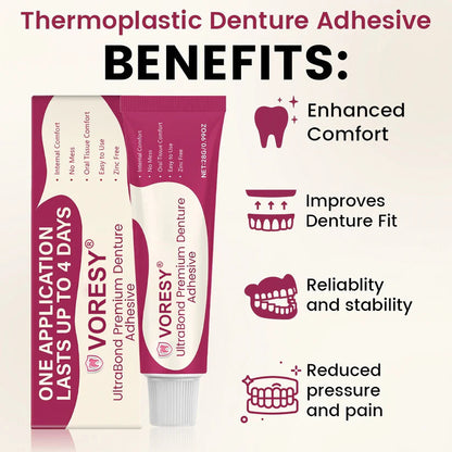 UltraBond Premium Denture Adhesive 🔥 FDA Certified (Clinically Proven 4-Day Hold for Secure, Comfortable & Zinc-Free Denture Fit 🦷)