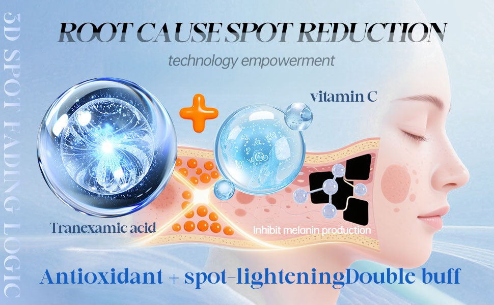 Tranexamic Acid + Golden Vitamin C Brightening Serum for Hyperpigmentation, Hydration & Anti-Aging