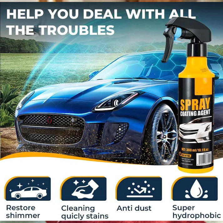 nano car coating spray - 300ml Fast-Acting Car Paint Polish & Sealant, Long-Lasting Hydrophobic Protection, Anti-Stain & Anti-Fading, Perfect for Daily Car Care